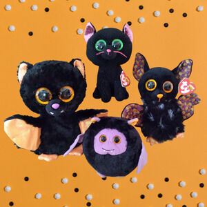 TY Beanie Boos Ballz Batty Echo Potion Radar (4) Halloween Plush Stuffed Animals